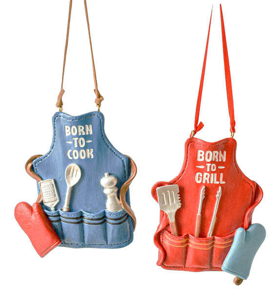 Item 262122 Born To Grill/Cook Apron Ornament