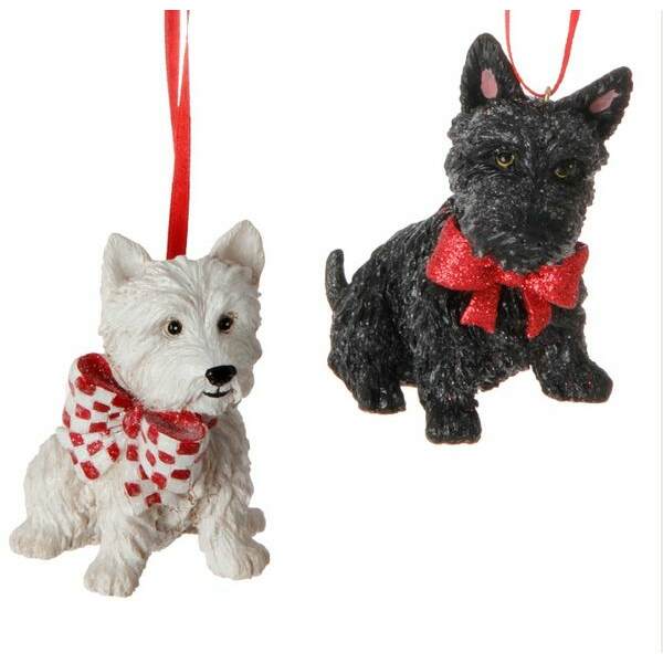 Item 281181 Westie/Scottie With Bow Ornament