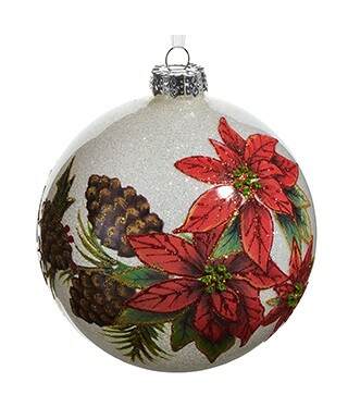 Item 281444 Poinsettia Ball Ornament