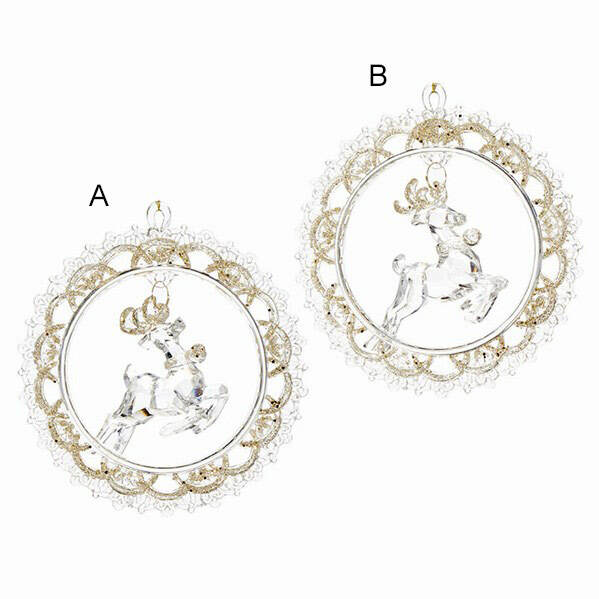 Item 281815 Reindeer In Wreath Ornament