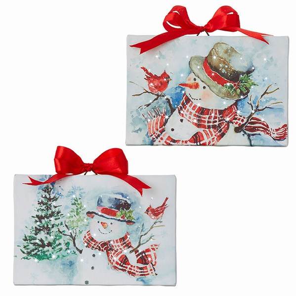 Item 282117 Lighted Snowman Print Ornament