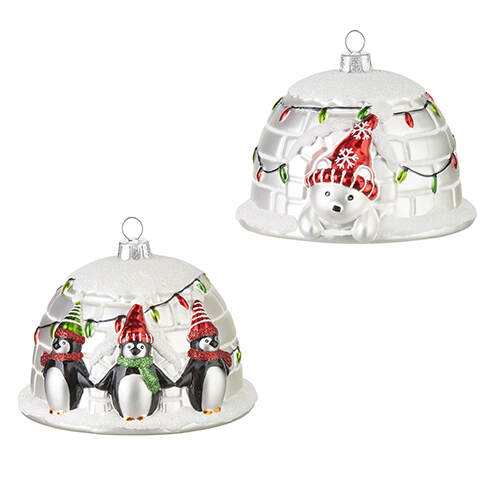 Item 282376 Penguin/Polar Bear Igloo Ornament