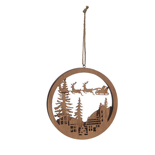 Item 282442 Santa Flying Layered Ornament