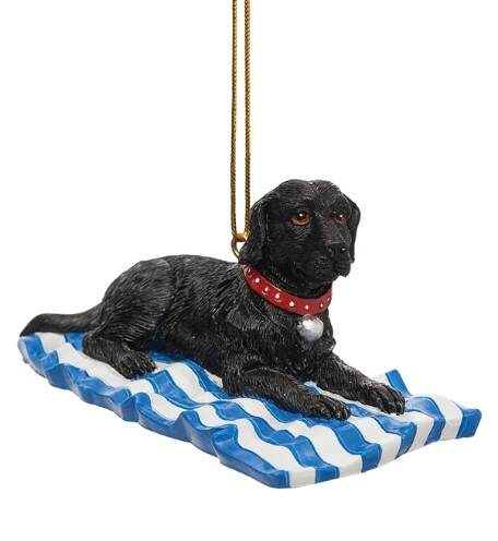Item 294040 Dog On Beach Towel Ornament