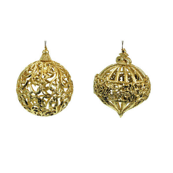 Item 303146 Gold Round Ball/Onion Ornament