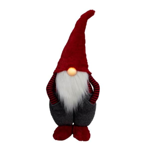 Item 322300 Red Standing Gnome With Light Up Nose