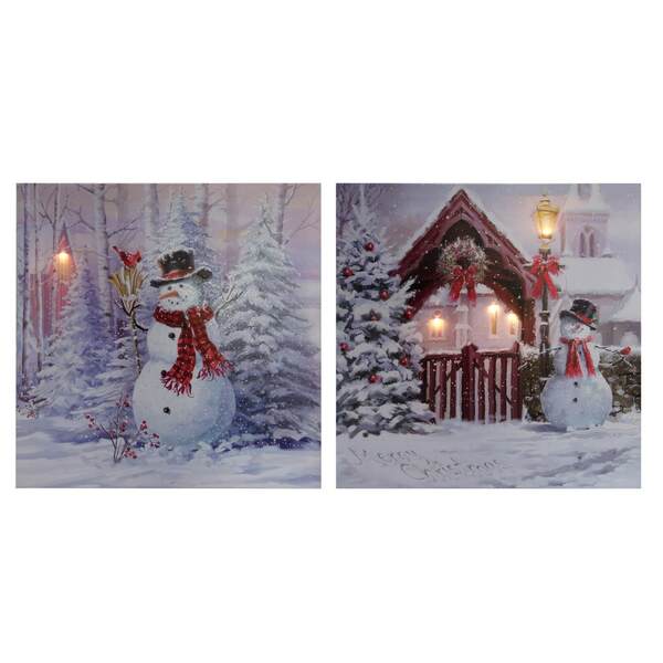 Item 322435 LED Snowman Canvas