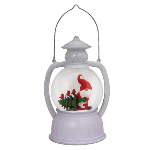 Item 322479 Gnome And Cardinal Tree Glitter Lantern