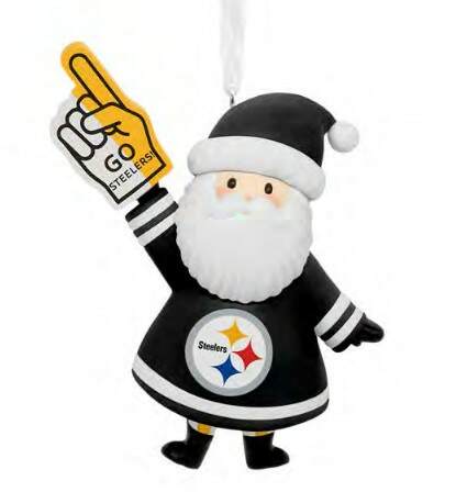 Item 333127 NFL Santa Pittsburgh Steelers Ornament