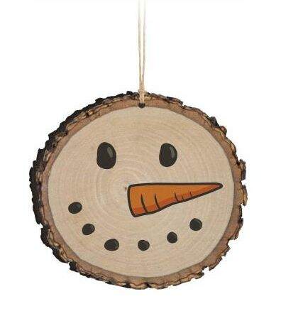 Item 364011 Snowman Face Barky Ornament