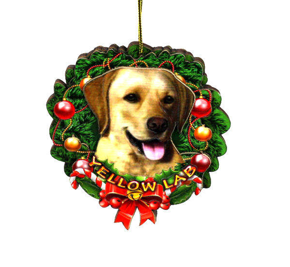 Item 398016 Yellow Lab Wreath Ornament