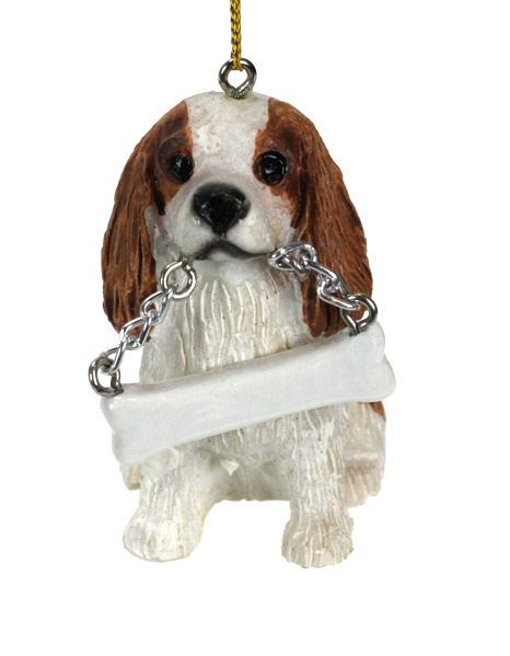 Item 407305 Cavalier King Charles Spaniel With Bone Ornament