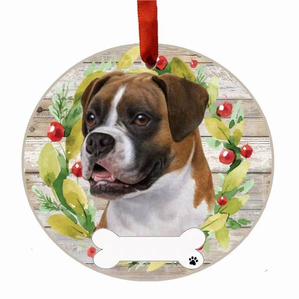 Item 407360 UNCROPPED BOXER WREATH ORNAMENT