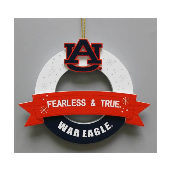Item 416174 Auburn Wreath With Banner Ornament