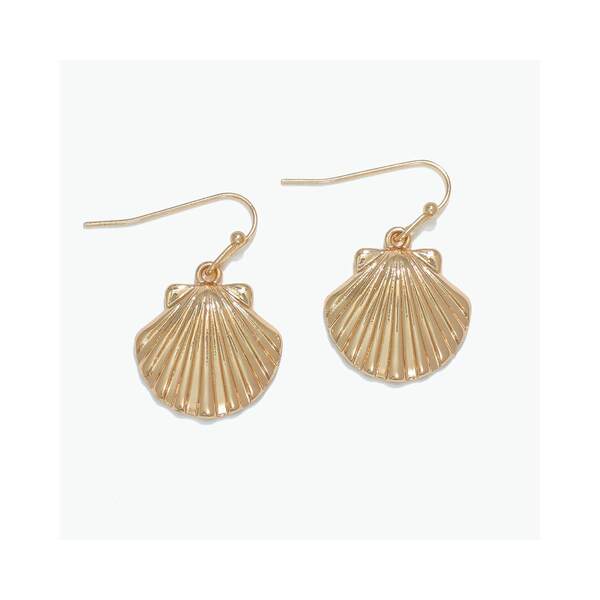 Item 418071 Gold Scallop Shell Earrings