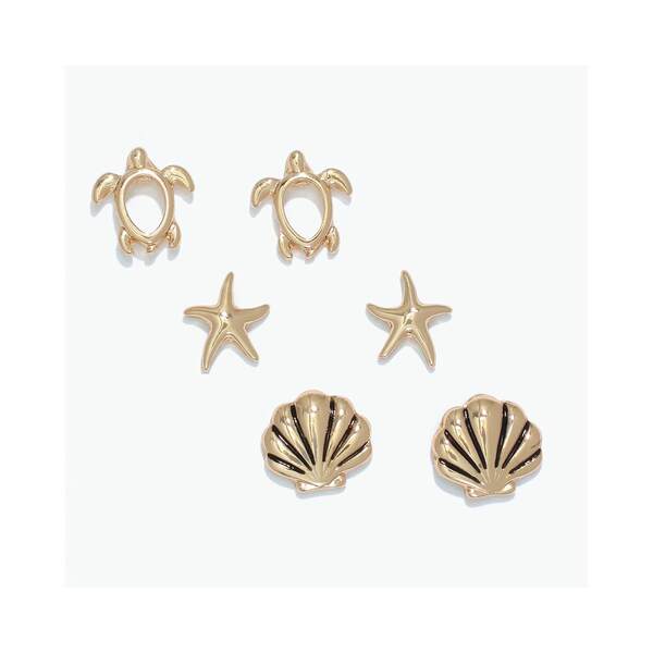 Item 418076 Gold Turtle/Starfish/Shell Earrings