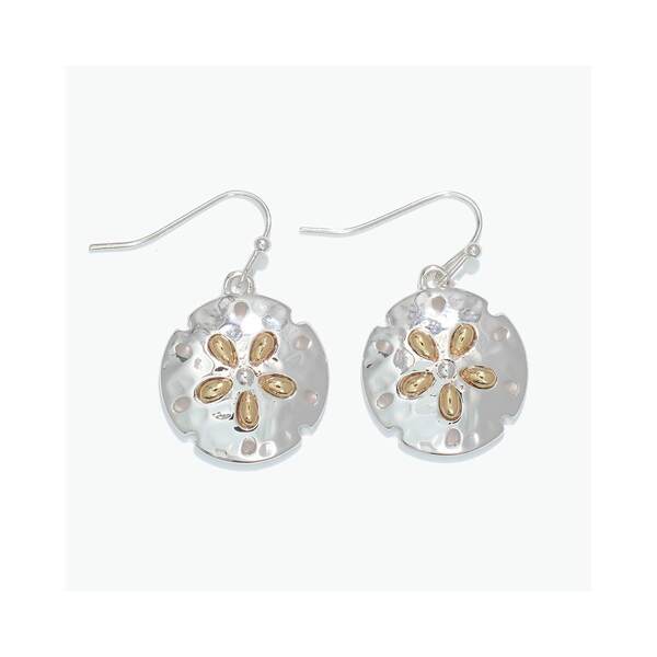 Item 418156 Two Tone Sand Dollar Earrings