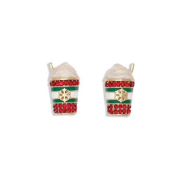 Item 418405 Hot Drinks With Red Crystal Earrings