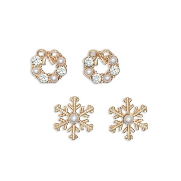 Item 418429 Duo Wreath And Snowflakes Earrings
