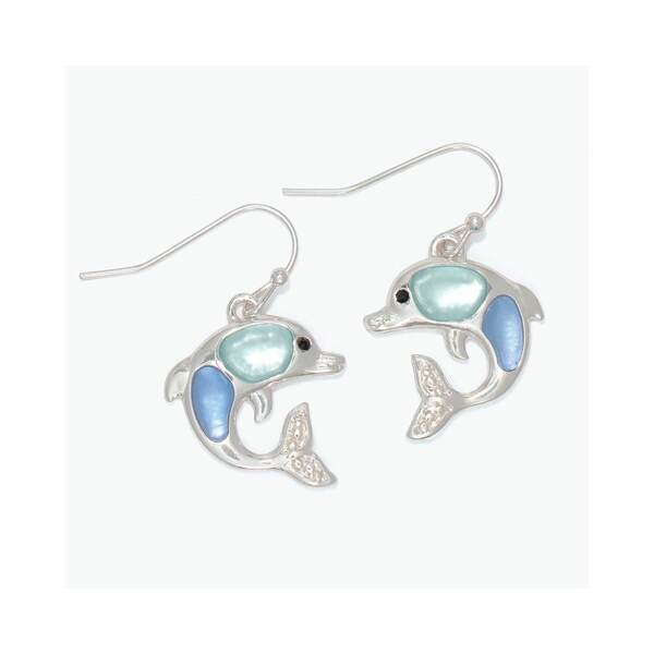 Item 418449 Blue Azua Silver Dolphin Earrings