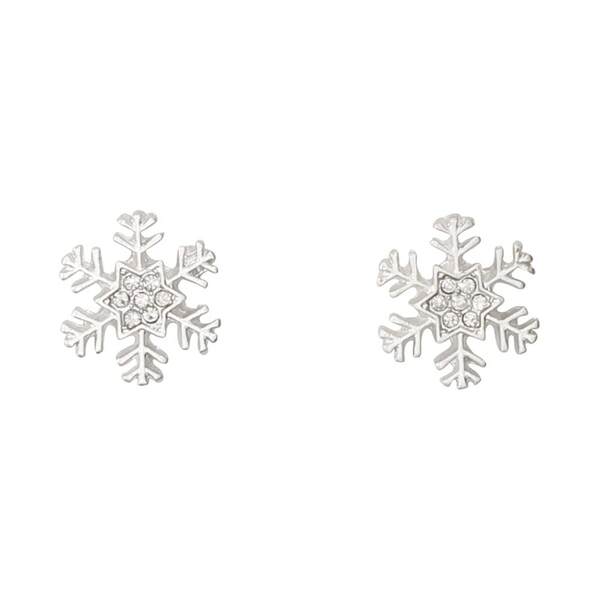 Item 418656 Matte Silver Snowflake Earrings