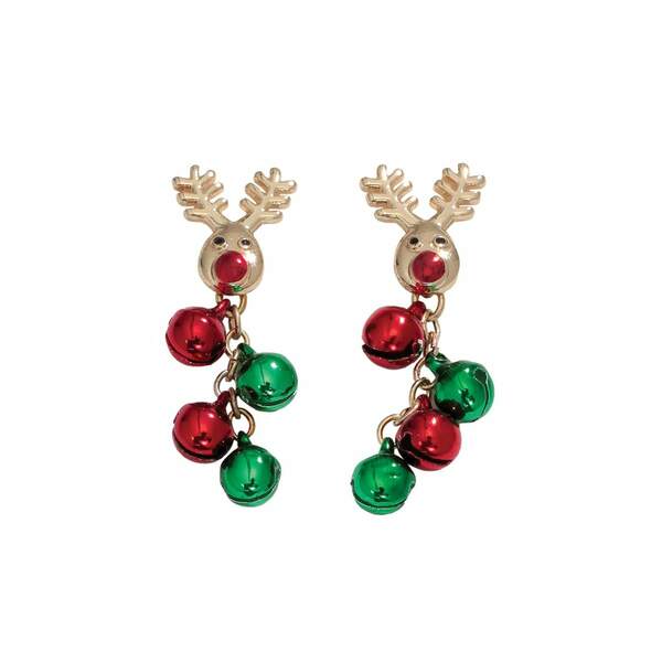 Item 418872 Cute Rudolph With Jingles Earrings