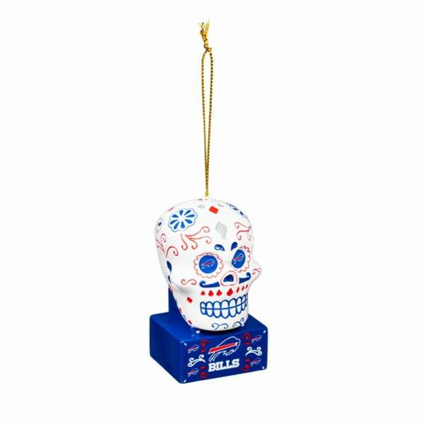 Item 420735 Buffalo Bills Sugar Skull Ornament