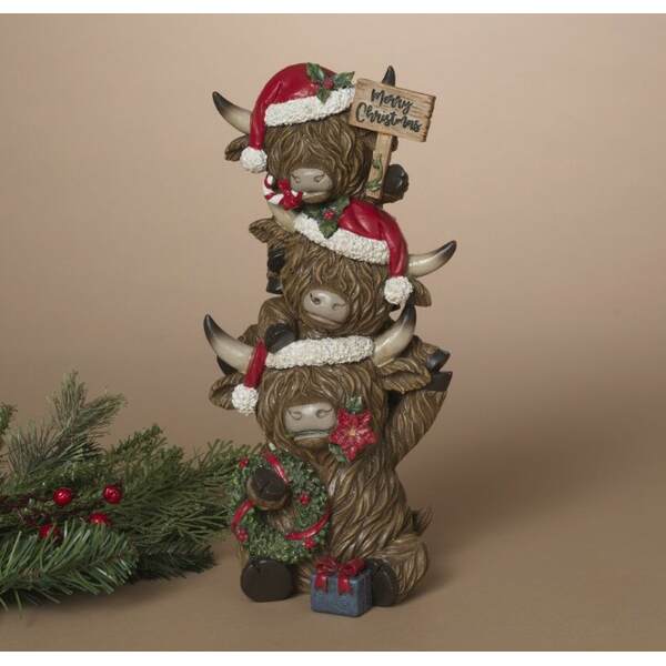 Item 431082 Stacking Holiday Highland Cows Figure