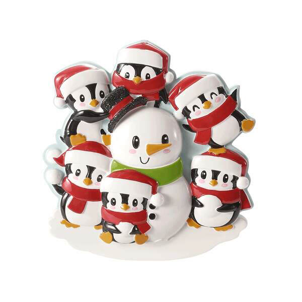 Item 459148 Penguins Building A Snowman Family Of 6 Ornament