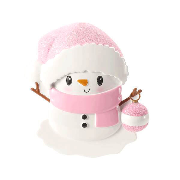 Item 459533 Baby Snowman Pink Ornament
