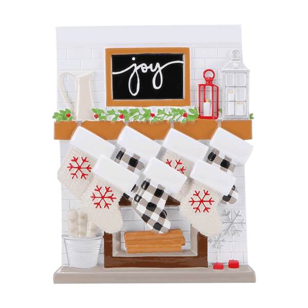 Item 459656 Fireplace Mantle Family Of 7 Ornament