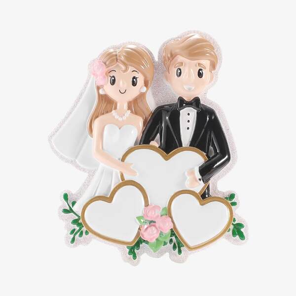 Item 459784 Happy Wedding Couple In Wedding Dress And Tuxedo Ornament