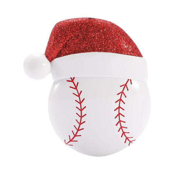 Item 459794 Baseball With Santa Hat Ornament