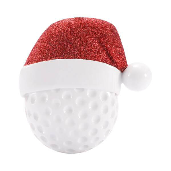 Item 459795 Golfball With Santa Hat Ornament