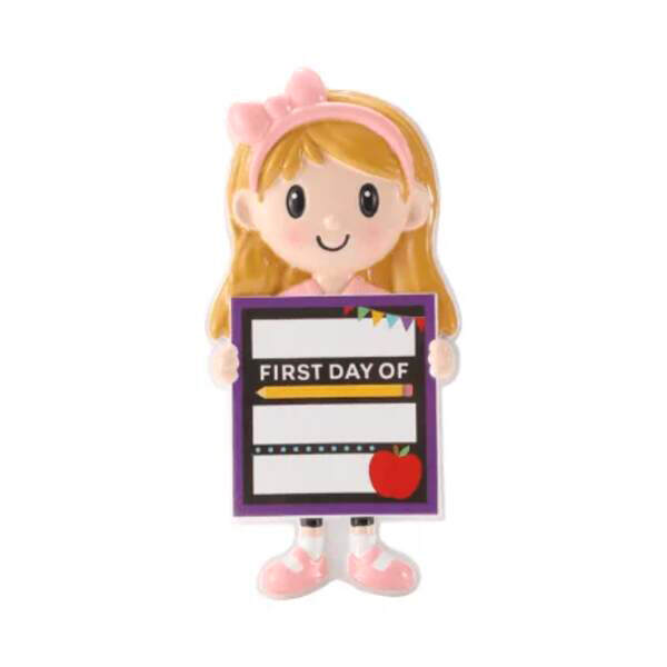 Item 459798 First Day Of School Banner For Girl Ornament