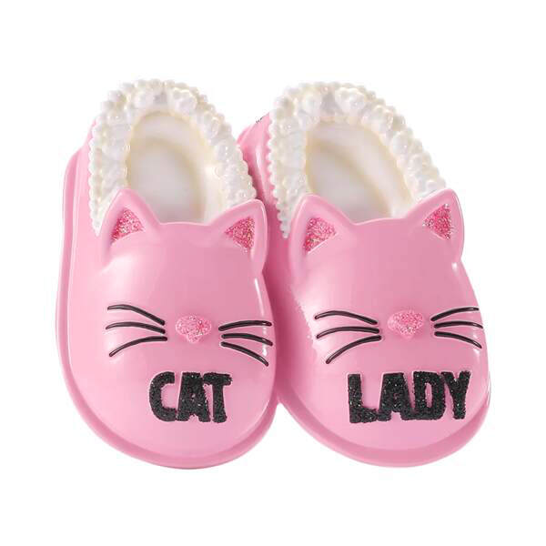 Item 459802 Pink Cat Lady Slippers Ornament