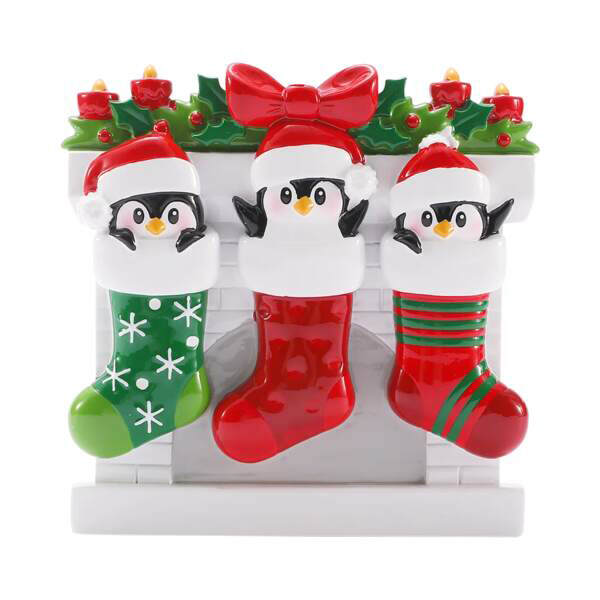 Item 459837 Mismatched Stocking Family Of 3 Ornament