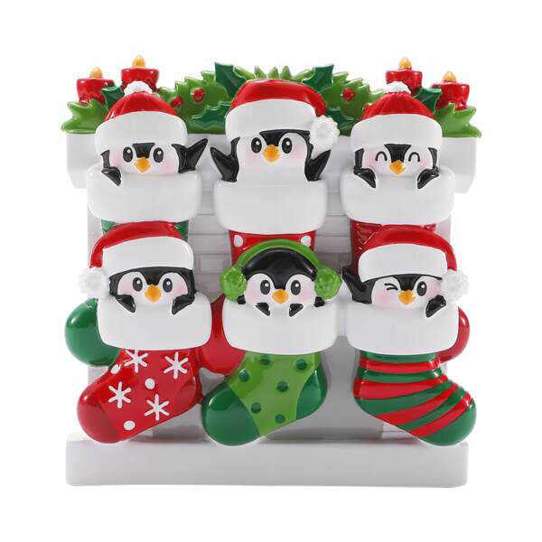 Item 459840 Mismatched Stocking Family Of 6 Ornament