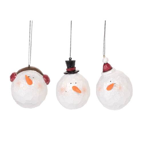 Item 501152 Carved Snowman Head Ornament
