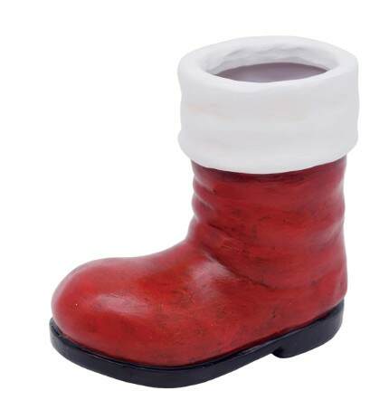 Item 501177 Santa Boot Planter With Drainage Hole