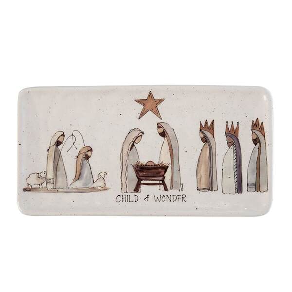 Item 501570 Ceramic Platter Manger Scene