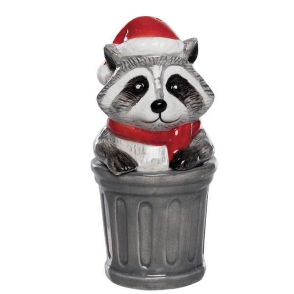 Item 501695 Raccoon In Trash Can Salt And Pepper Shaker Set