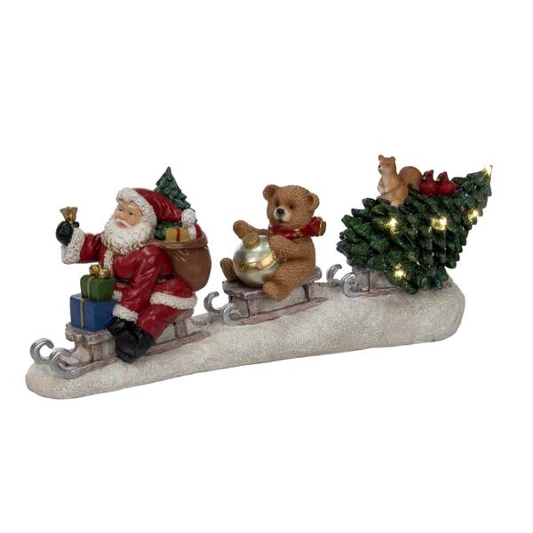 Item 501762 LED Sled With Santa And Friends