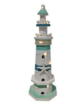 Item 516020 LED Wood Lighthouse
