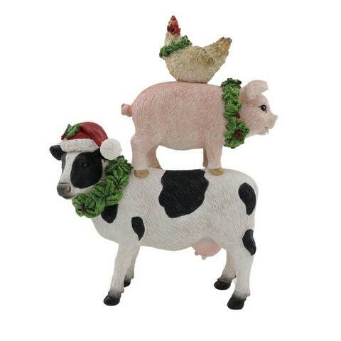 Item 516482 Stacked Christmas Farm Animals Figure