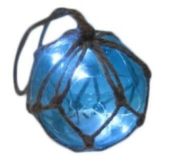 Item 516714 LED Glass And Rope Ball Ornament