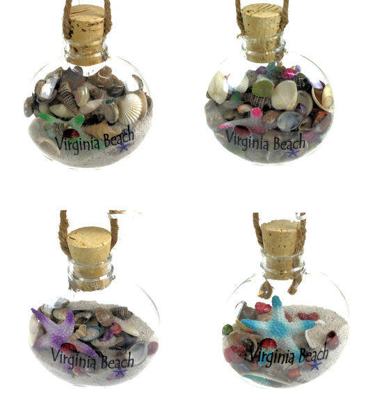 Item 524019 Virginia Beach Bottle With Sand/Shells Ornament