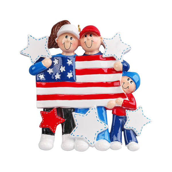 Item 525245 Patriotic Family Of 3 Ornament