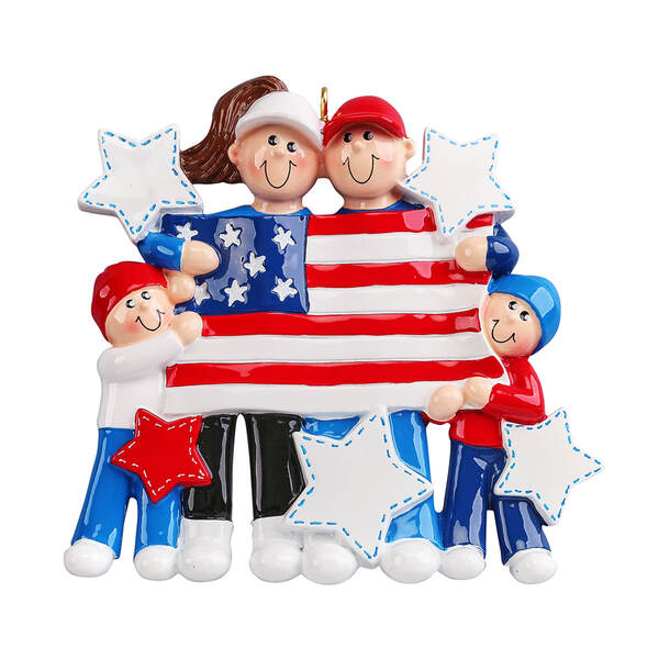Item 525246 Patriotic Family Of 4 Ornament