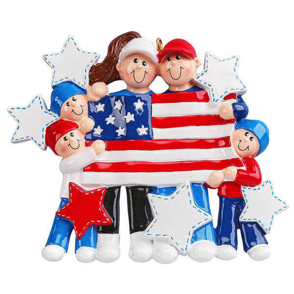 Item 525247 Patriotic Family Of 5 Ornament